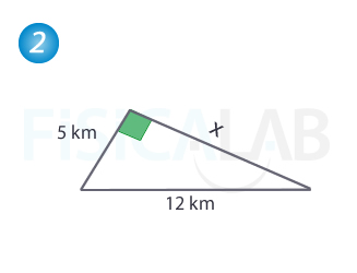 Segundo triángulo para aplicar teorema de Pitágoras