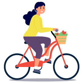 Movimiento en bicicleta como ejemplo de movimiento en una dimensión.