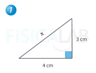 Primer triángulo para aplicar teorema de Pitágoras