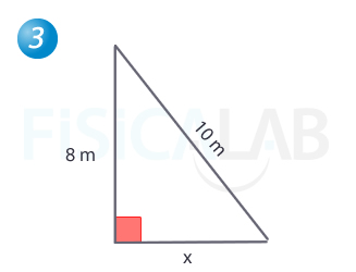 Tercer triángulo para aplicar teorema de Pitágoras
