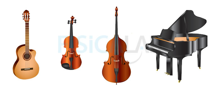 Violín, piano, violonchelo y guitarra